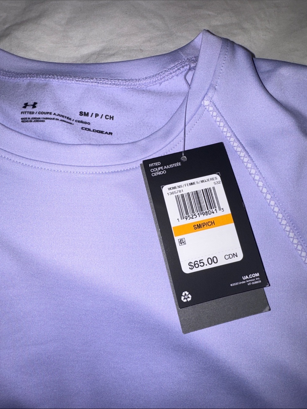 Under Armour Lavender Long-Sleeve Performance Top for Women - Picture 7 of 7